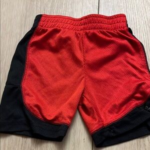 Red and Black Athletic Shorts with Elastic Waistband